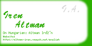 iren altman business card